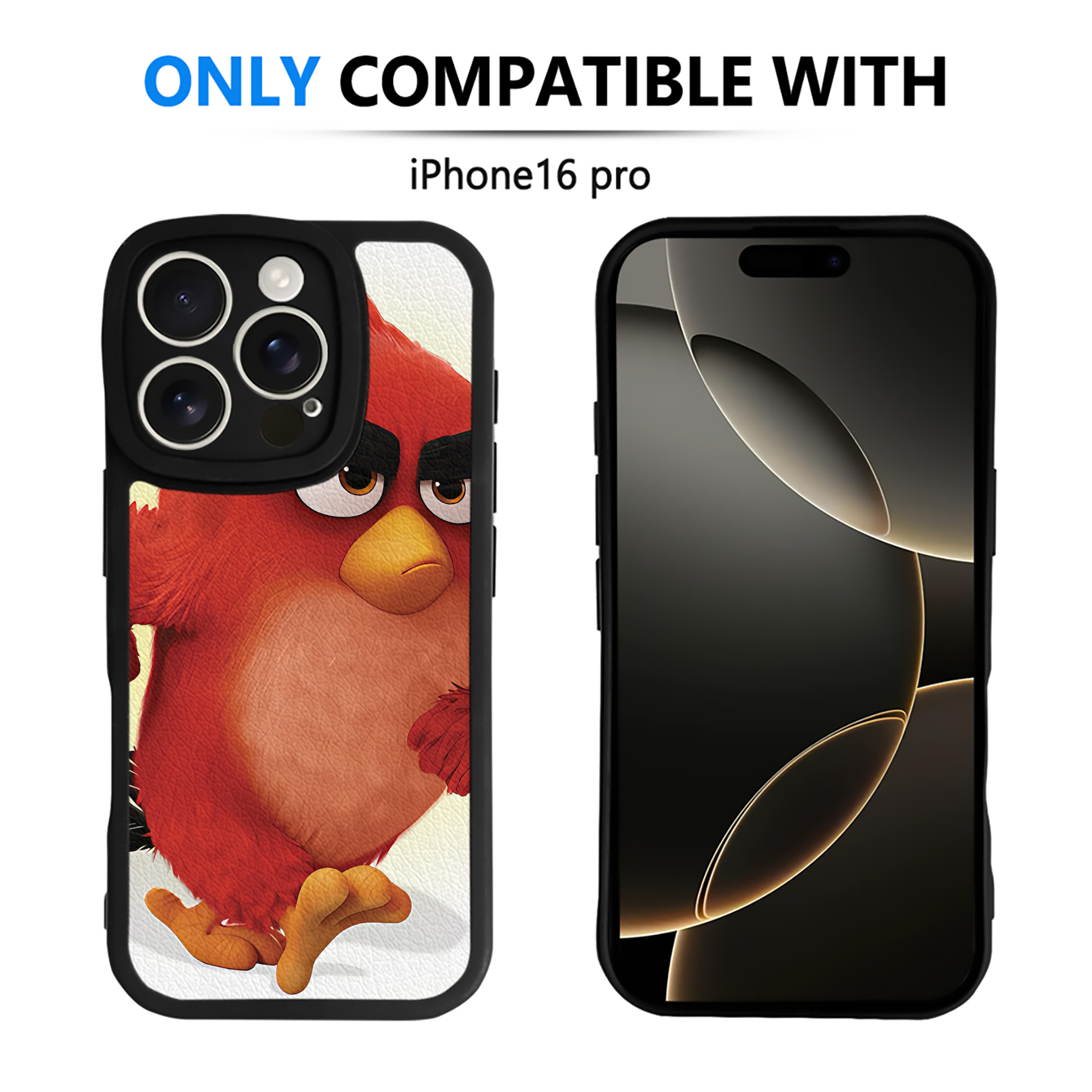 （画像用） Angry Birds アングリーバード 【iPhone 16シリーズ対応】シリコンスマホケース（レザー調） 材質：シリコン